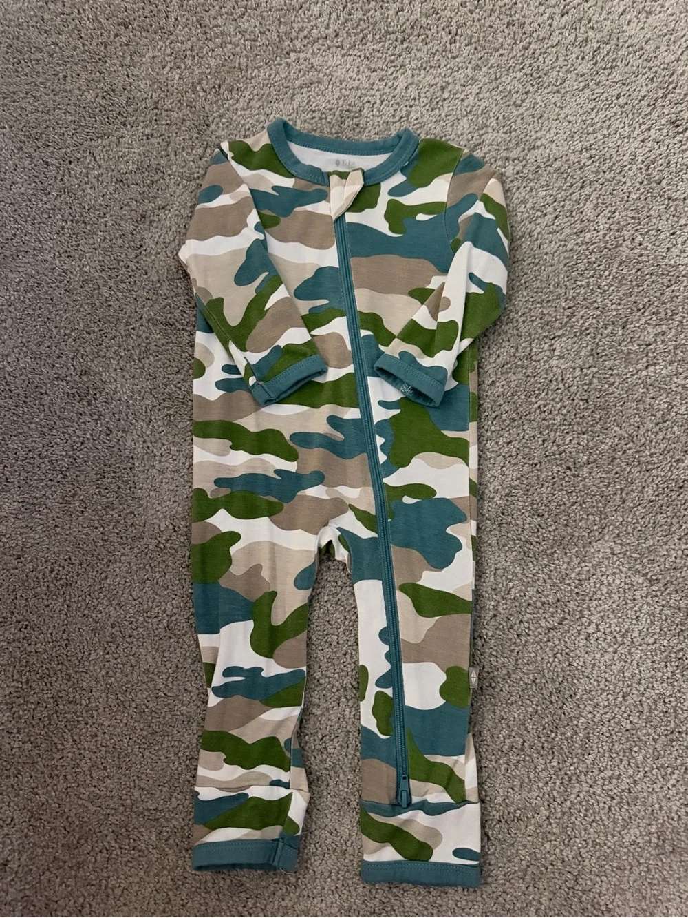 Kyte Baby Camo Zip-Front Kids One-Piece - Green Multi